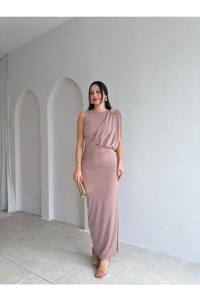 Mooi Butik فستان GLARE ماكسي 3740 - مينك