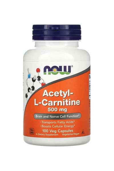 Now Foods Acetyl-L Carnitine 500 mg Dietary Supplement - 100 Capsules
