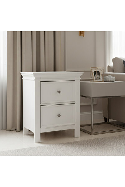 Roots Furniture طاولة جانبية خشبية بيضاء من بروفانس
