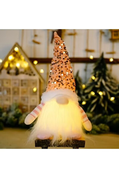 TAPIT 1pc Light Up Christmas Gnomes, Silver, Pink & Red Christmas Gnomes - Pl...
