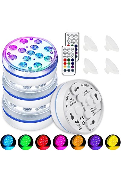 STARSTAR 4-Pack LED Underwater Lights - Magnetic IP68 Waterproof Lights, Suit...