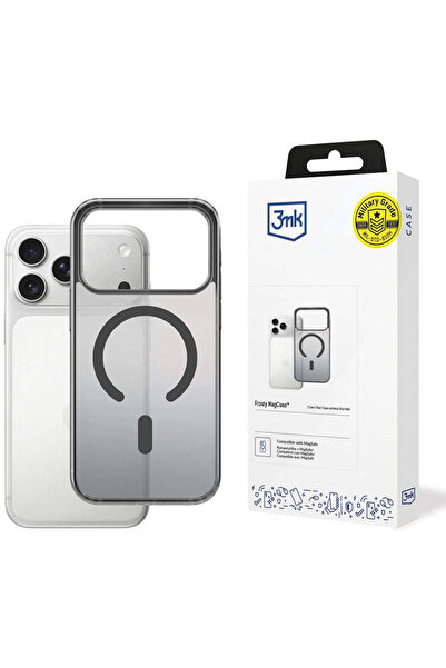 3MK Husă pentru iPhone 17 Pro Max, Frosty MagCase, alb - fumuriu