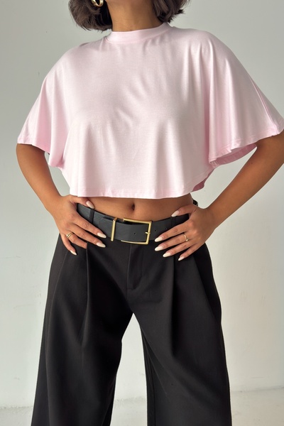 CrepTekstil Crep Women's Oversize Crop T-Shirt Viscose Lycra Single Jersey Lo...
