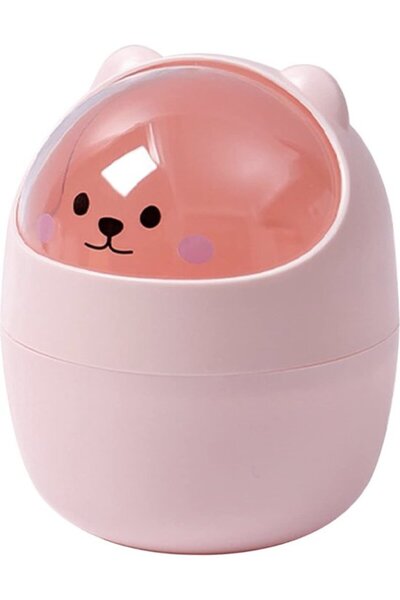 STARSTAR Tabletop Trash Can with Lid - Pink