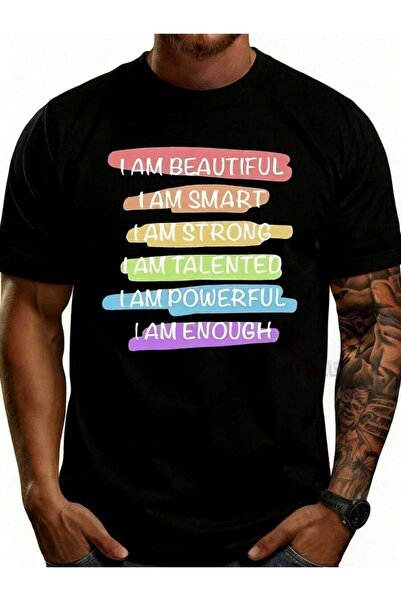 LİNA06 Men's% Cotton-Shirt With I A Beautiful//Strong/Talented/Powerful/Enoug...