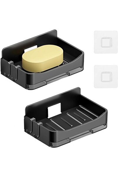 Morvena Picks Pachet de 2 suporturi pentru săpun de perete - nu necesită găur...