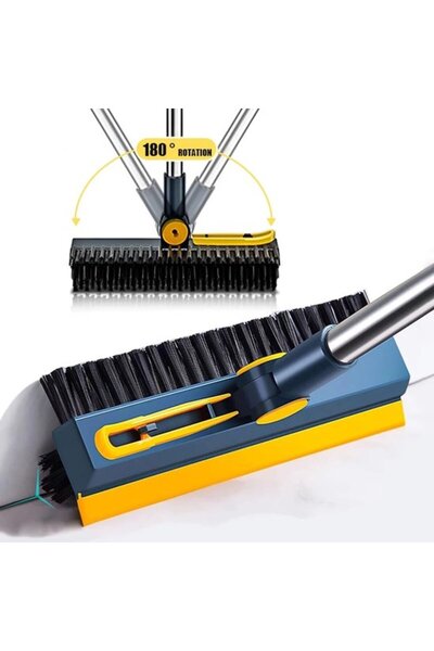 STARSTAR 3-in-1 Long Handle Floor Scrub Brush with 180° Rotatable V-Shape Til...
