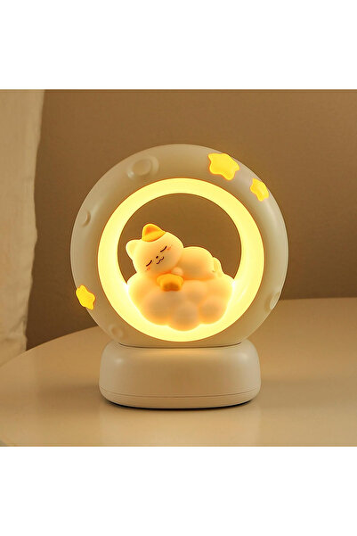 STARSTAR Children's bedside lamp, rechargeable cat-shaped night light with to...