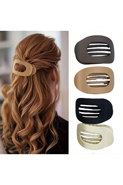 STARSTAR 4-Pack Women's Flat Hair Clips – Duckbill Flat Claw Clips, Matte Rec...