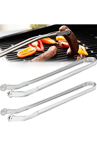 STARSTAR Two-piece barbecue tongs set for flipping sausages, stainless steel ...