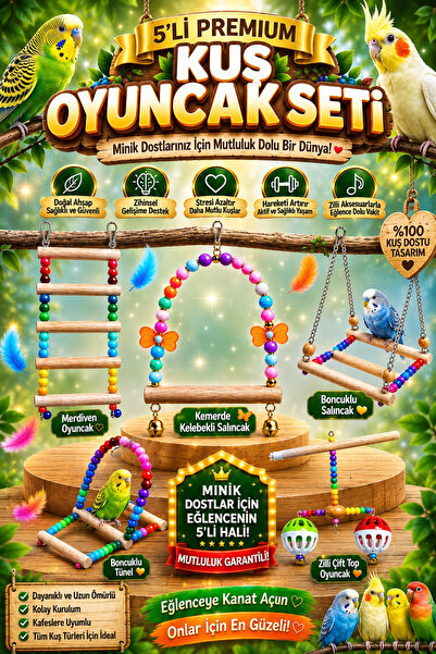 Petshop Merdiven Oyuncak, Kemerde Kelebekli Salıncak, Boncuklu Salıncak, Bonc...
