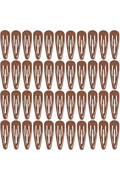 STARSTAR 50-pack of women's brown snap hair clips, 2-inch hair clips, brown