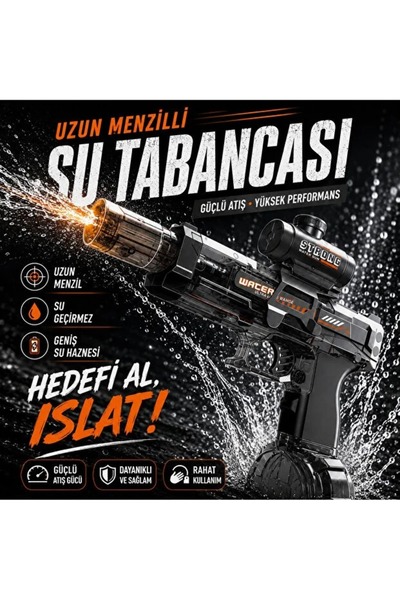 TRUST STORE Şarjlı Otomatik Su Tabancası Oyuncak Gerçekçi Geri Tepme Efektli ...