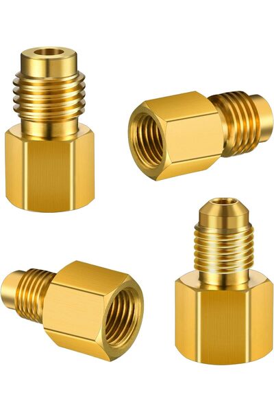 STARSTAR 4-Piece Brass Refrigerant Can Adapter R12 Connector 1/2 Inch Female ...