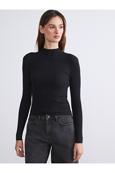 LC Waikiki Half Turtleneck Striped Women's Knitwear Sweater