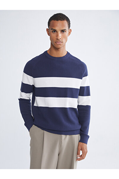 LC Waikiki Striped Crew Neck Knit Sweater for Men