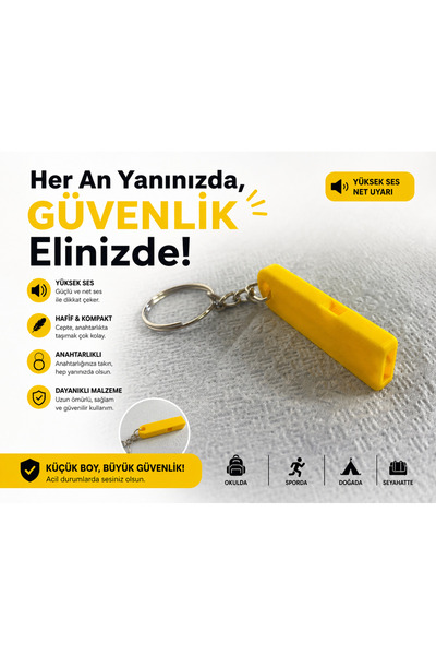 Esta 3D Esta3D Çok Amaçlı Deprem ve Antrenör Düdüğü Sarı