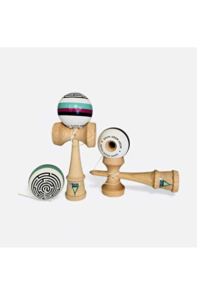 OEM Kendama interactiva Krom, 18 cm, lemn, set cu ata de rezerva