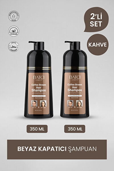 Batçı Beyaz Saçlar İçin Koyu Kahve Anında Etkili Saç Boyası Şampuan 350 Ml x ...