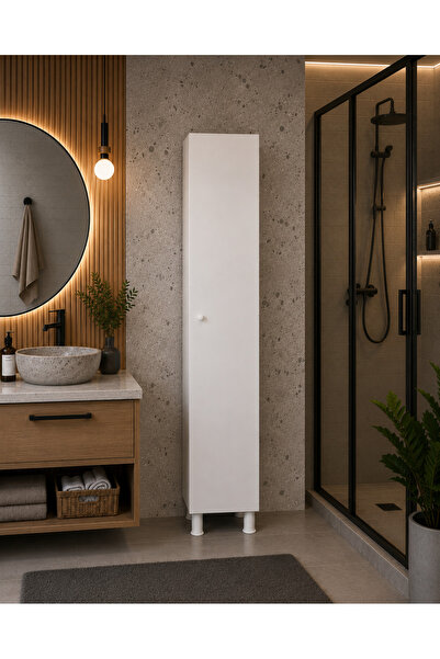 BİDOLAP LN-0110 Banyo Boy Dolabı, Kiler Dolabı, Çok Amaçlı Dolap, 5 Raflı 1 K...