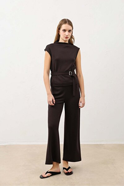 Antioch Coffee Belt Detailed Women's Suit