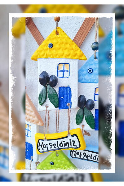 EL YAPİMİ ZEYTİNLİ BODRUM EVİ HOSGELDİNİZ KAPİ SÜSÜ