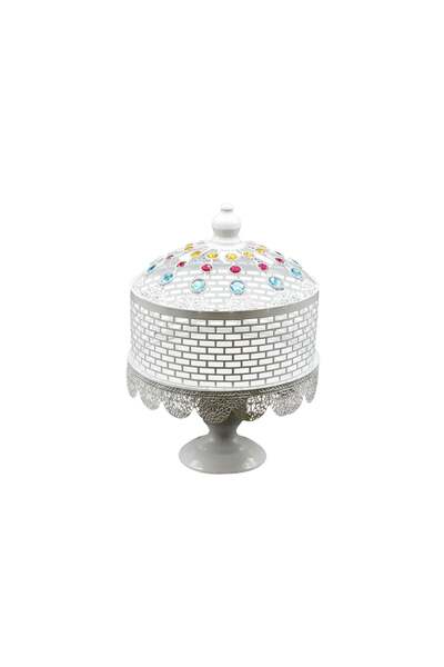 China Metal Cake Stand with Lid 22X22X13 cm