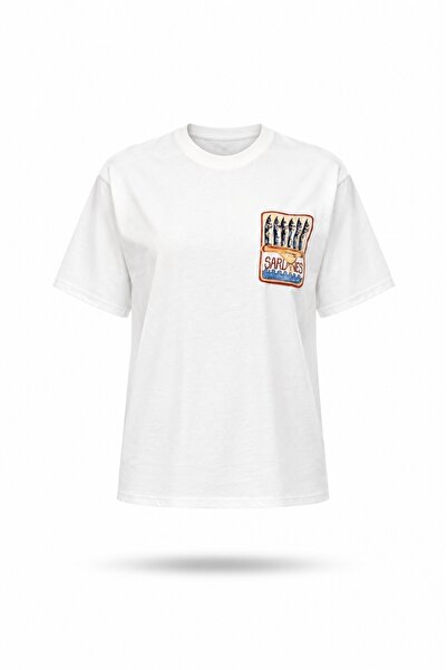 5in1Canpolat Tricou cu imprimeu Ecru Sardines 4719