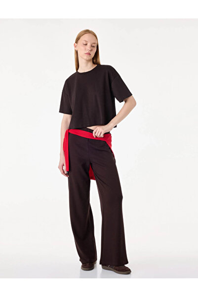 Koton Comfortable Fit Crew Neck Short Sleeve Crop T-Shirt