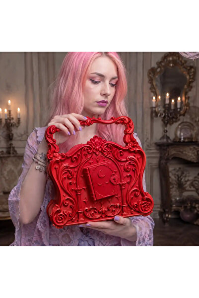 Verda Desing Дамска чанта с 3D принт, готически дизайн  "Книга с магии ", чер...