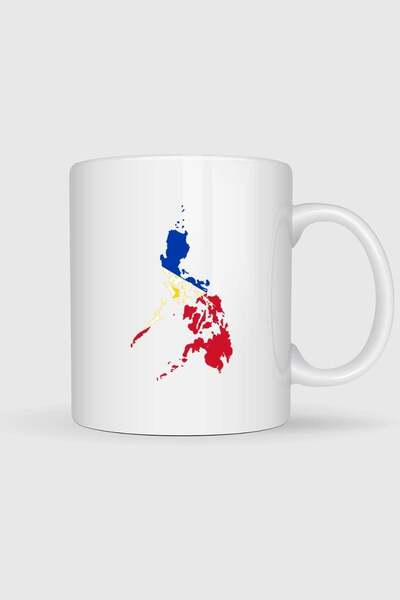 Bahriyeli Collection Philippines Flag and Map Printed Mug