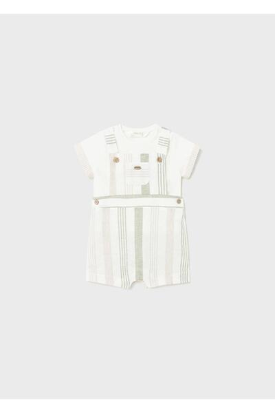 MAYORAL Σετ σαλοπέτα λινή βρεφικό αγόρι "Stripes" εκρού