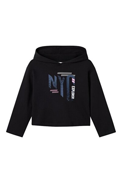 Name it Μπλούζα φούτερ κοντή κορίτσι "Nyc" μαύρο