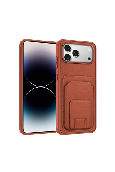 Zebana Apple iPhone 17 Pro Max Uyumlu Kılıf FlexStand Kartlıklı Silikon Kılıf...