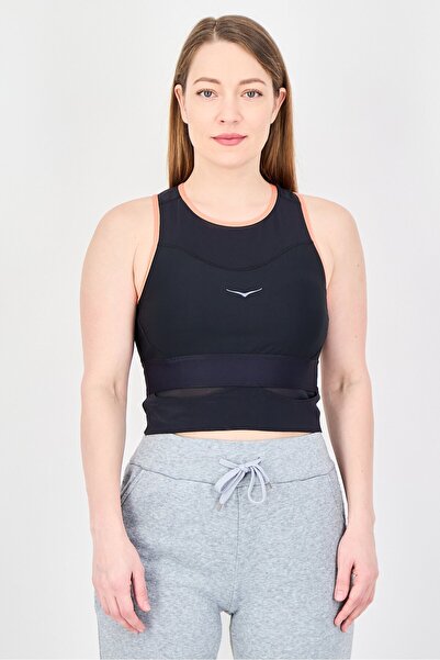 hoka Women Brand Logo Padded Sports Bra, Black