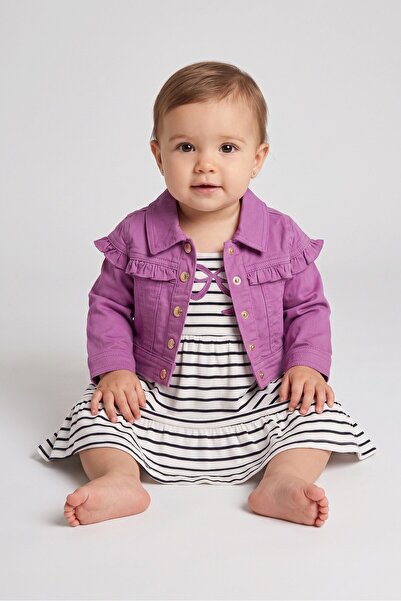 NANETTE LEPORE Toddlers Girl 2 Pieces Stripe Dress And Shirt Jacket Set, Mult...