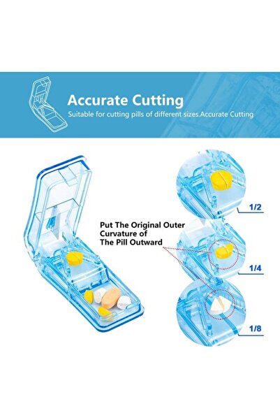 STARSTAR Pill Cutter 2-Piece Splitter Tablet Medicine BPA-Free Storage Box wi...