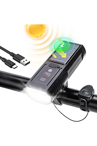 STARSTAR Solar-powered bicycle light - ultra-bright night bicycle light w/ele...