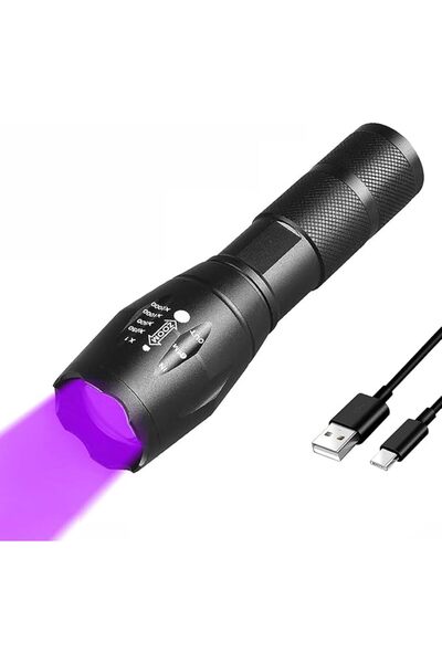 STARSTAR Rechargeable 395nm UV flashlight, portable LED black light flashligh...