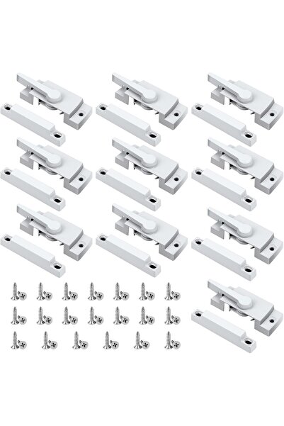 STARSTAR Window Sash Locks, 10-Pack White Cam-Type Latches, Die-Cast Sliding ...