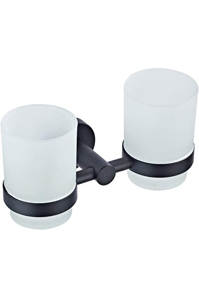 STARSTAR Black wall-mounted double mouthwash cup holder