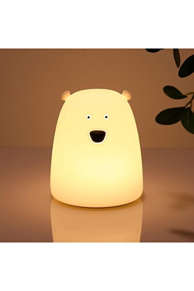 STARSTAR Soft Silicone Bear Night Light for Kids, Portable Battery-Powered Nu...