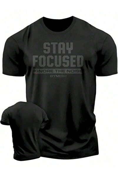 Astogria13 Stay Focused Motivational-Shirt - Bold Front Print With Inspiratio...