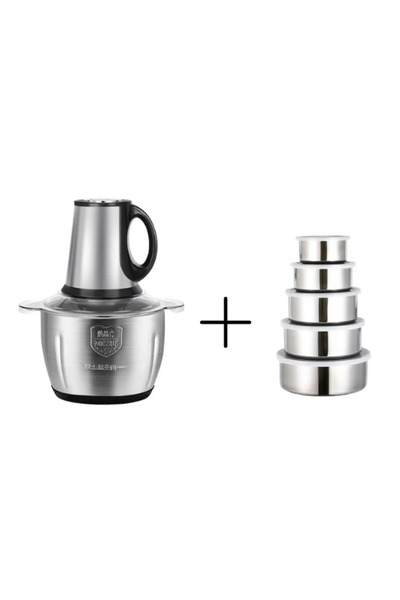 OEM Electric chopper, stainless steel, 4 stainless steel blades, stainless st...