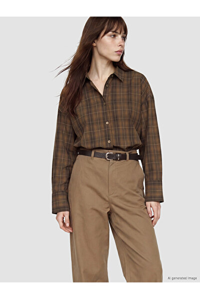 LC Waikiki Plaid Oversize Poplin Women's Shirt