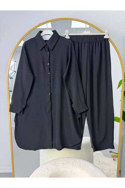 modasindoma Women's Buttoned Ayrobin Trouser Suit Black