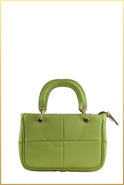 birizmoda Bloom Women's Quilted Hand and Shoulder Bag - Pistachio Green