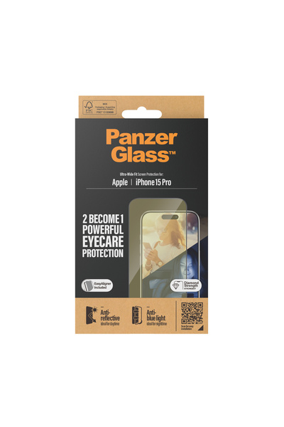CARE by PanzerGlass® Sticlă temperată pentru iPhone 15 Pro, PanzerGlass, prot...