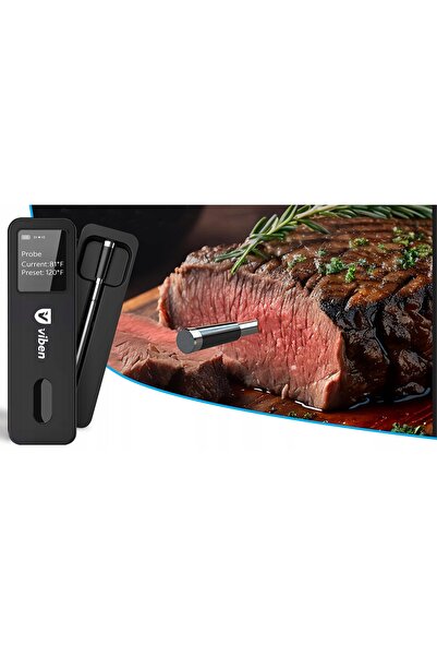 Vibenoel Termometru de bucătărie fără fir, digital, pentru carne, pentru grăt...