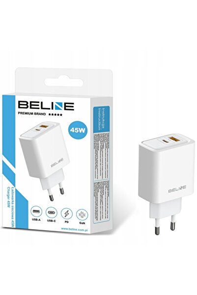 NO BRAND Încărcător de perete Beline 45W USB-A/USB-C BLN2CW45 Alb